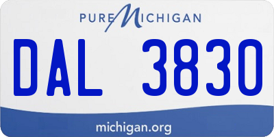 MI license plate DAL3830