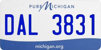 MI license plate DAL3831