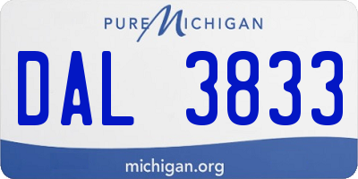 MI license plate DAL3833
