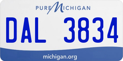 MI license plate DAL3834