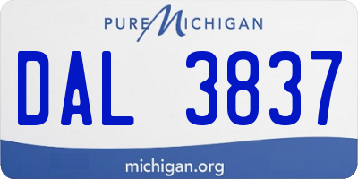 MI license plate DAL3837