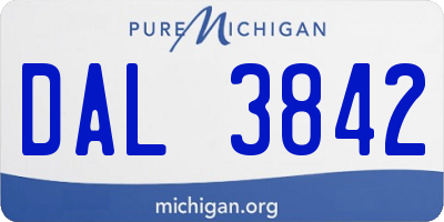 MI license plate DAL3842