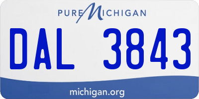 MI license plate DAL3843