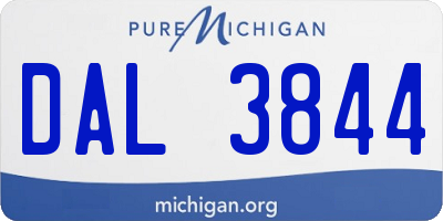 MI license plate DAL3844