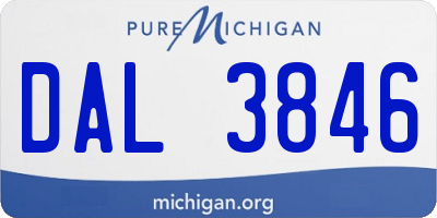 MI license plate DAL3846