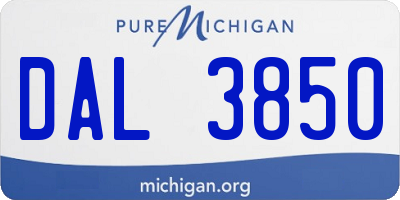 MI license plate DAL3850