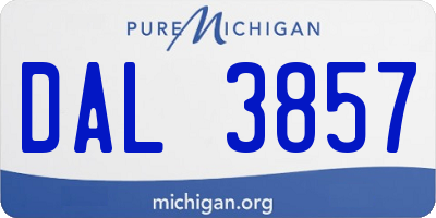 MI license plate DAL3857