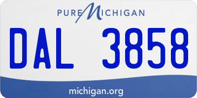 MI license plate DAL3858