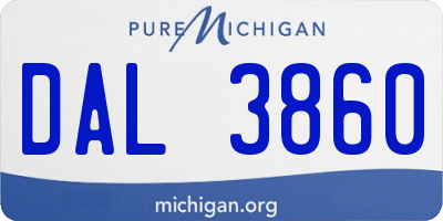 MI license plate DAL3860