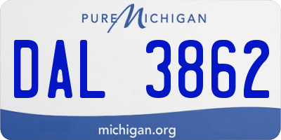 MI license plate DAL3862