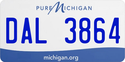 MI license plate DAL3864