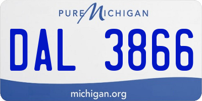 MI license plate DAL3866