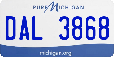 MI license plate DAL3868