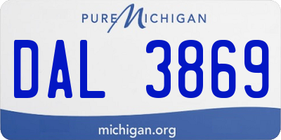 MI license plate DAL3869
