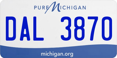 MI license plate DAL3870