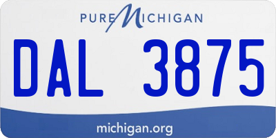 MI license plate DAL3875