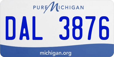 MI license plate DAL3876