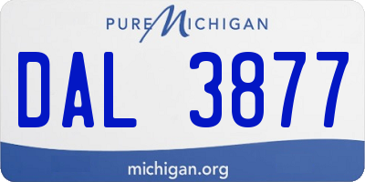 MI license plate DAL3877