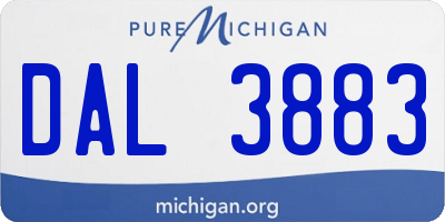 MI license plate DAL3883