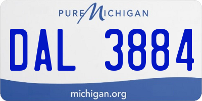 MI license plate DAL3884