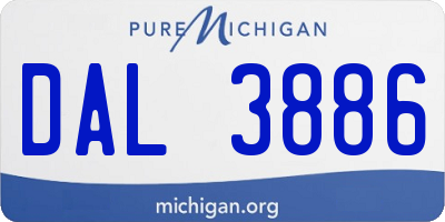 MI license plate DAL3886