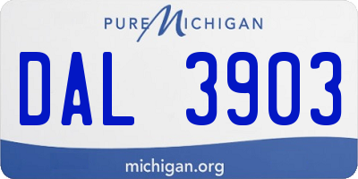 MI license plate DAL3903