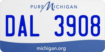 MI license plate DAL3908