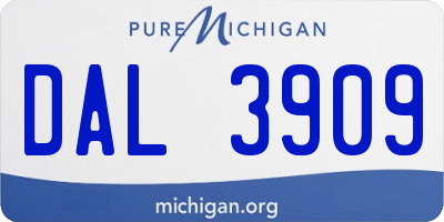 MI license plate DAL3909