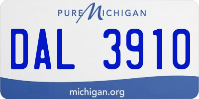 MI license plate DAL3910