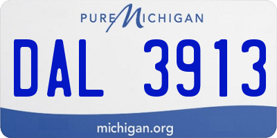MI license plate DAL3913