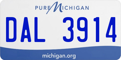 MI license plate DAL3914