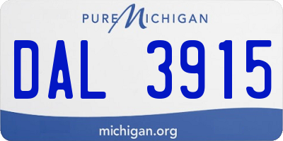 MI license plate DAL3915