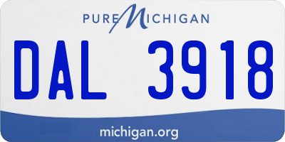MI license plate DAL3918