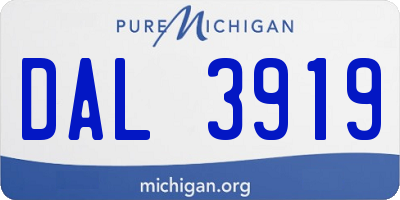 MI license plate DAL3919