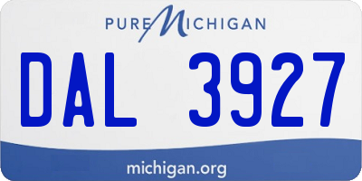 MI license plate DAL3927