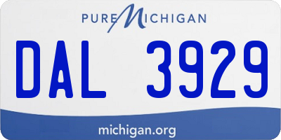 MI license plate DAL3929