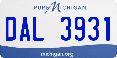 MI license plate DAL3931