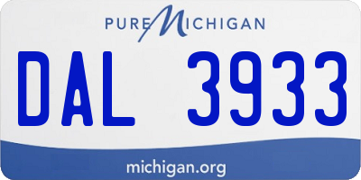 MI license plate DAL3933