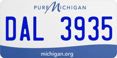 MI license plate DAL3935