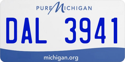 MI license plate DAL3941