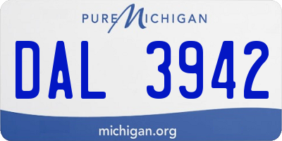 MI license plate DAL3942