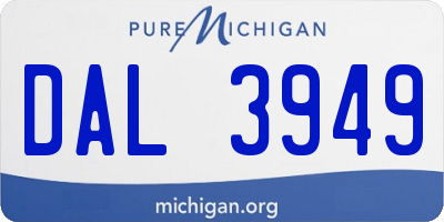 MI license plate DAL3949
