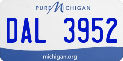 MI license plate DAL3952