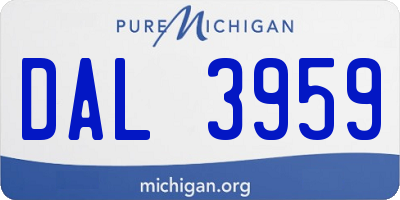 MI license plate DAL3959