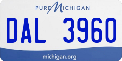 MI license plate DAL3960