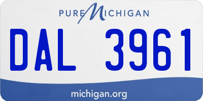 MI license plate DAL3961