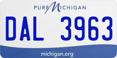 MI license plate DAL3963