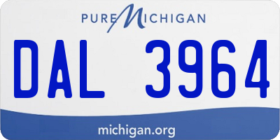 MI license plate DAL3964