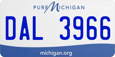 MI license plate DAL3966