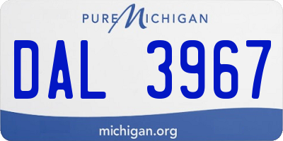 MI license plate DAL3967